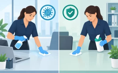 Disinfecting vs Sanitising Surfaces at Work